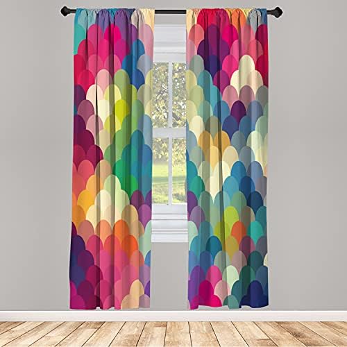 Ambesonne Abstract Window Curtains - Magenta Pink 28x63 2 Panel Set
