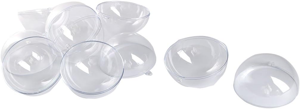 Uxcell Clear Plastic Christmas Baubles 9cm 5pcs