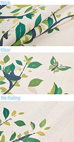 Cotton Linen Japanese Noren Door Curtain with Green Bonsai Pattern
