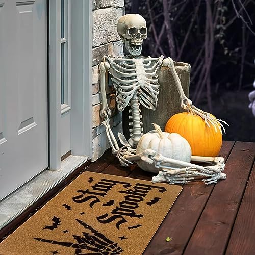 Ciyvolyeen Spooky Skeleton Welcome Mat Halloween Door Mat