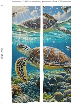 Sea Turtles Painting Door Curtain 57x17 Inches