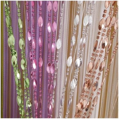 String Bright Button Beaded Door Curtain Panel