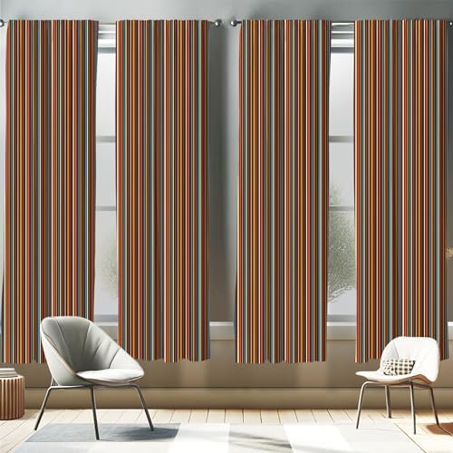 Ambesonne Striped Window Curtains Pack of 2