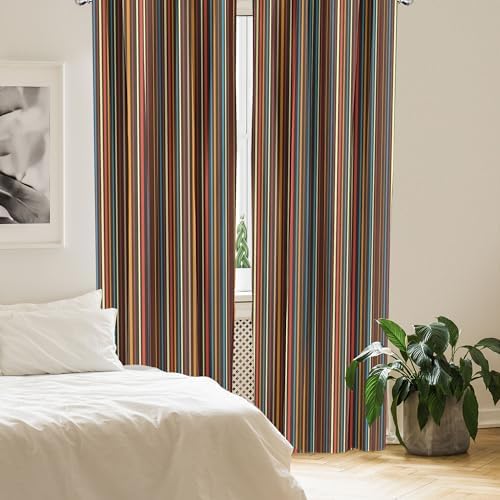 Ambesonne Striped Window Curtains Pack of 2