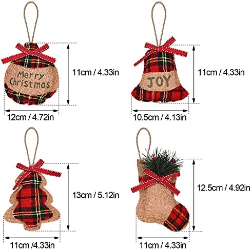 Jetec 20 Piece Rustic Burlap Christmas Ornaments Set