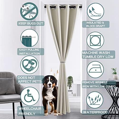 XISUNYA Decorative Door Curtain Panel 42x80 Inch