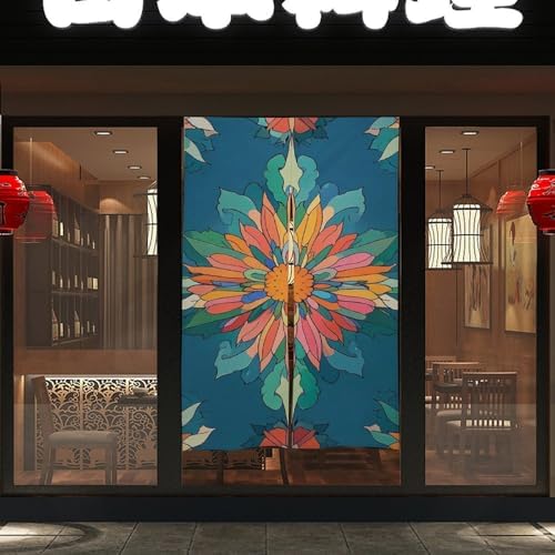 Vibrant Scottish Thistle Door Curtain Panel 17x57 Inch Split Door Divider