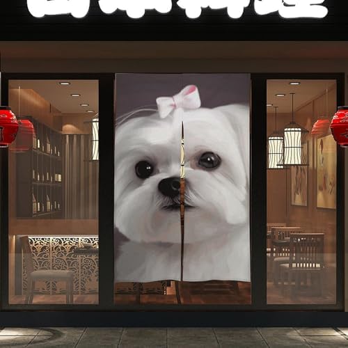 Lovely Maltese Dog Door Curtain Panel 17x57 Inch