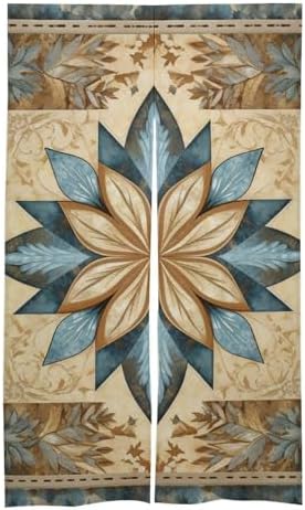 Japanese Noren Stars Among Flowers Door Curtain 34x57 Inch Partition
