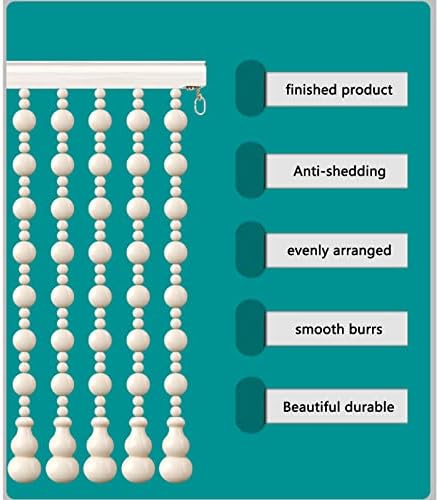 Natural Wood Bead Curtain - 25 Strands 394x1024 Inch