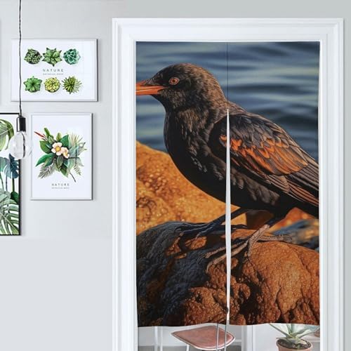 Japanese Noren Bird Door Curtain 34x57 Partition Tapestry