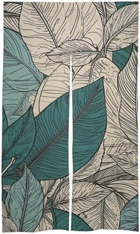Japanese Noren Leaf Curtain 34x57 Split Door Partition Tapestry