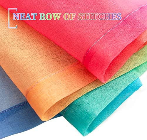 Anjee Rainbow Sheer Curtains 2 Panels 72 Inches Long
