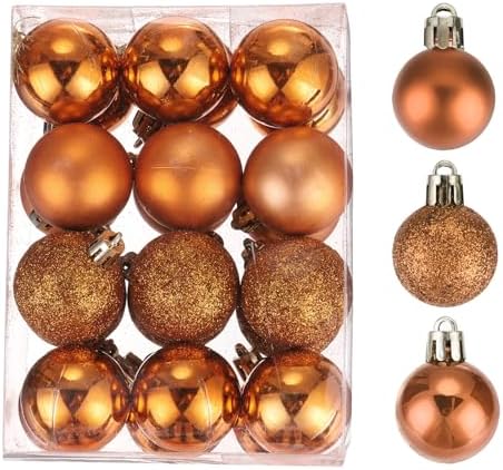 MECCANIXITY Shatterproof Christmas Tree Balls 24Pcs Orange 16 Inch