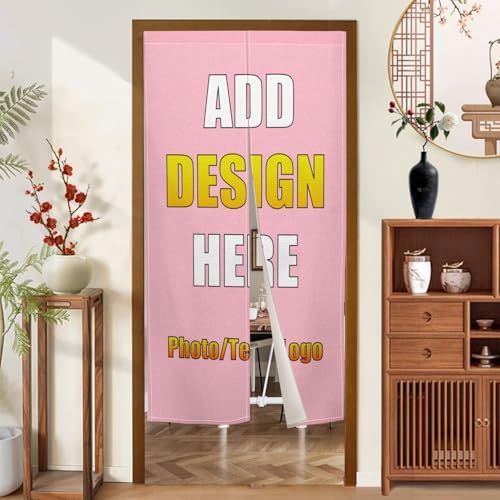 Custom Noren Curtain for Door Divider with Photo Text Logo