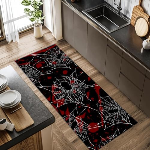 Gothic Spider Web Hallway Runner Rug 13x7ft