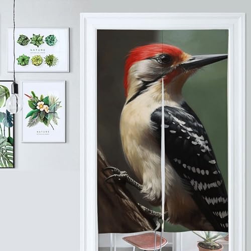 Woodpecker Door Curtain Panel 17x57 Inch