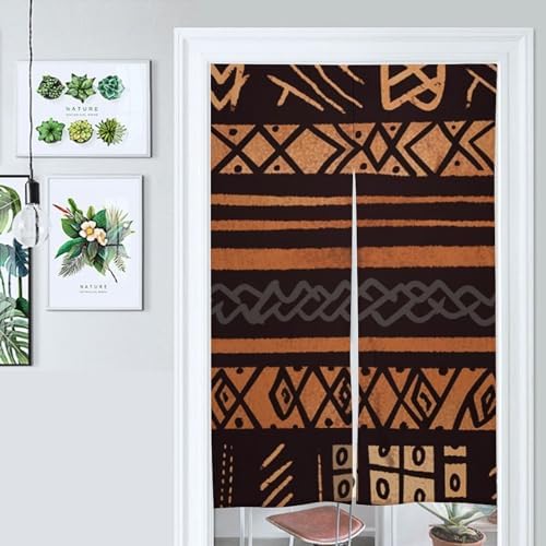 African Mud Cloth Tribal Door Curtain 57x17 Inches