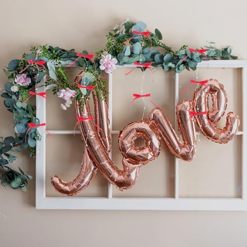LOGOFUN Bow Bead String Curtain with Tassels Red