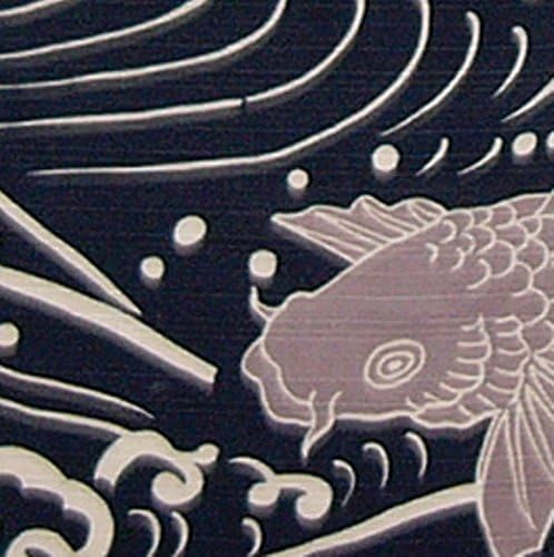 Made in Japan Indigo Dyeing Married Couple Carp Noren Curtain Tapestry 1
