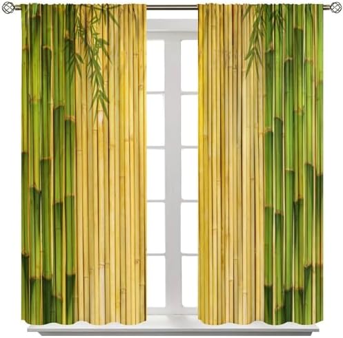 Focusbrite Bamboo Curtains 2 Panels 42x63 Inches