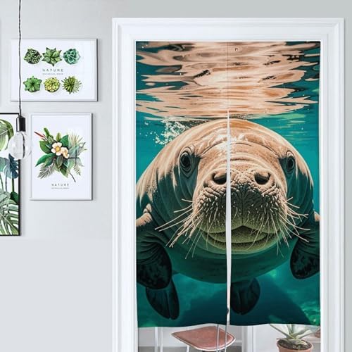 Manatee Door Curtain 57x17 Inches Soft Durable