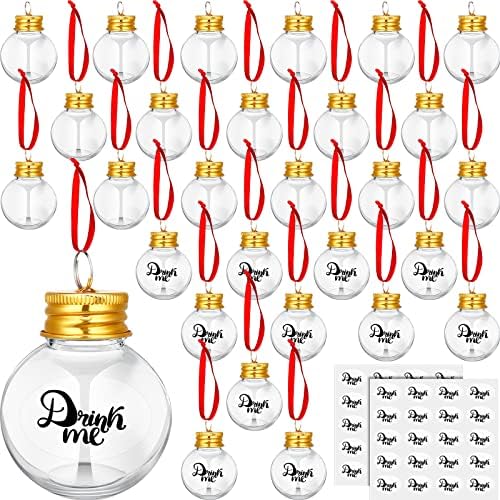 Patelai 36 Piece Fillable Christmas Baubles Shot Glasses Decoration Set