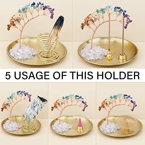 ZenBless Chakra Healing Crystal Tree Incense Holder
