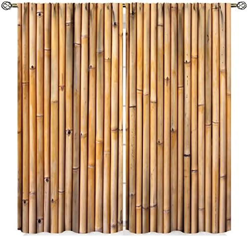 Bamboo Curtains 2 Panel Set 42x63 Inches