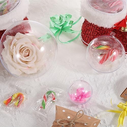 MECCANIXITY 40Pcs Clear Plastic Ornaments Balls