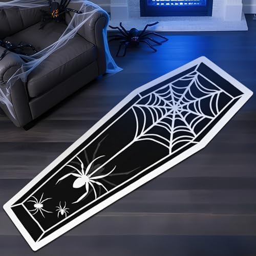 ASPMIZ Halloween Runner Rug Black Gothic Design