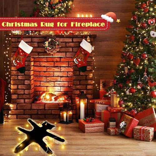 Light Up Fried Cat Rug Christmas Decor with USB Lights