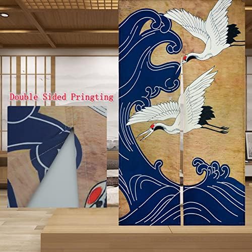 LIGICKY Retro Japanese Noren Door Curtain Linen Tapestry
