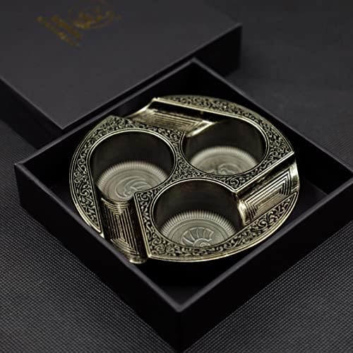 Gold Cigar Ashtray with 3 Holders