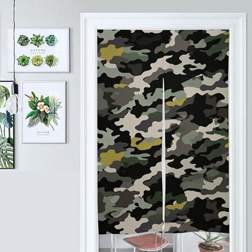 Abstract Camouflage Door Curtain 57x17 Inches