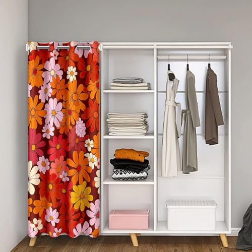 60s 70s Groovy Door Curtain 42x80 Inch