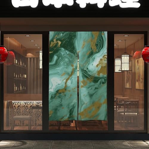 Green Gold Marble Door Curtain Panel 17x57 Inch
