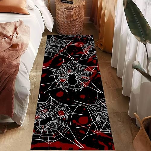 Gothic Spider Web Hallway Runner Rug 13x7ft