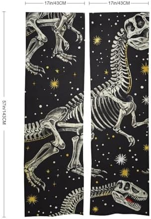 Dinosaur Skeleton Door Curtain Split Panel 17x57 Inch