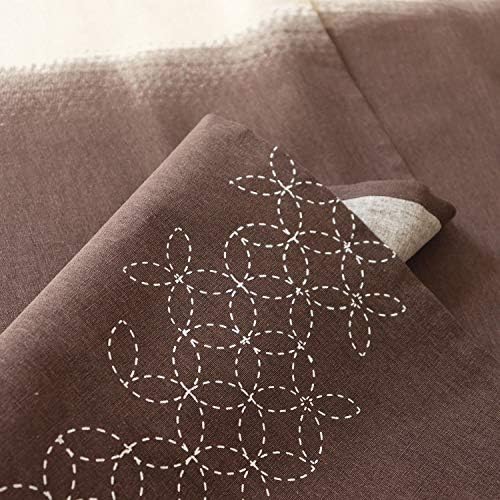 SunnyDayFabric Dooryway Curtain W335 x L59 Tapestry Japanese Noren Blur Brown