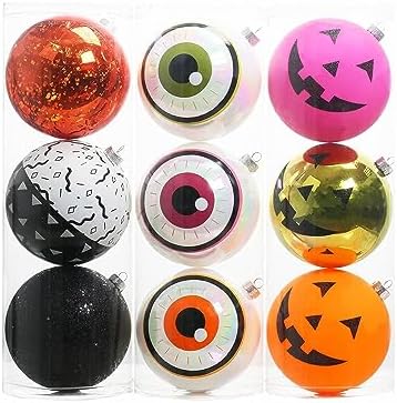 Ashland Halloween Plastic Ball Ornaments 3PC Set