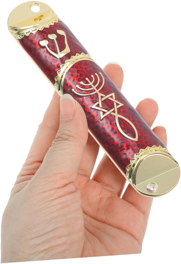 2 Sets Elegant Metal Mezuzah Case with Scroll