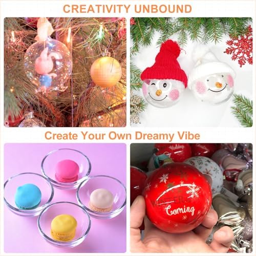 MECCANIXITY 16 Inch Clear Ornament Ball with Wire 12pcs
