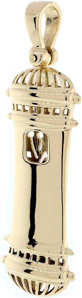 Extra Large Mezuzah Pendant in 14K Yellow Gold