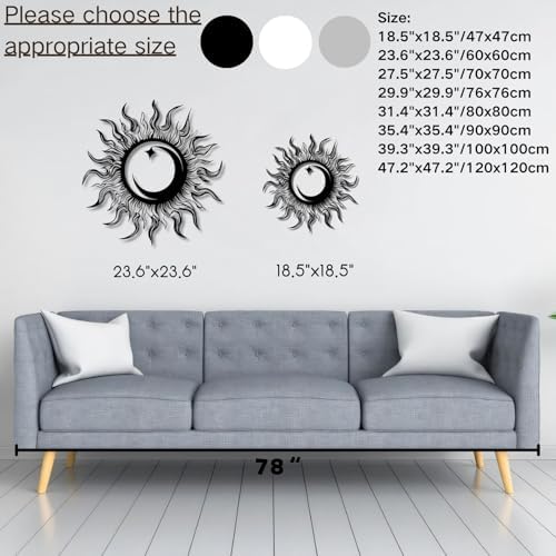 KingGenius Sun Moon Star Wall Decor 299x299 Inch Metal Art