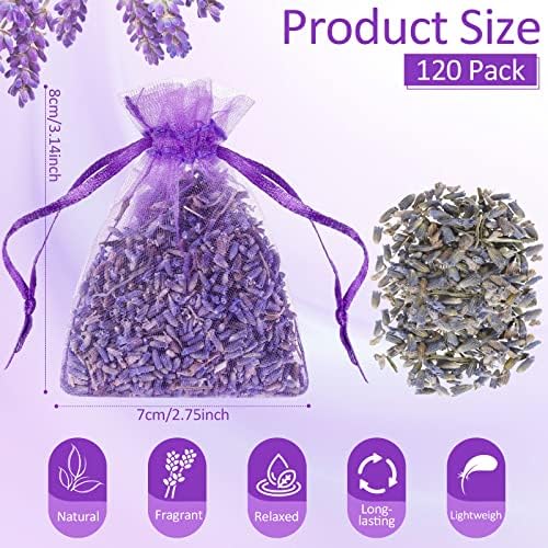 Reginary 120 Pack Lavender Sachets for Drawers Closets