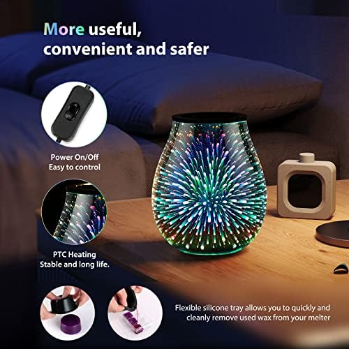 3D Glass Electric Wax Melter with LED Light and Reusable Tray