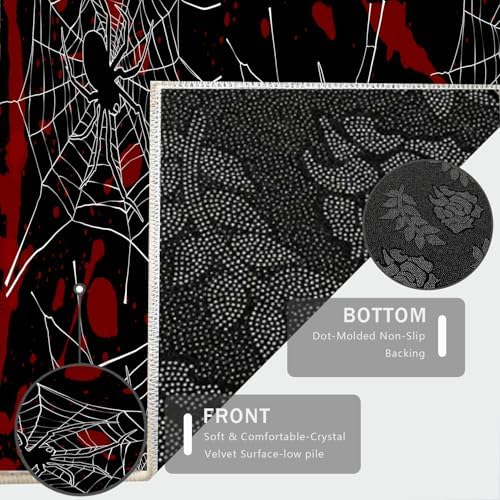 Gothic Spider Web Hallway Runner Rug 13x7ft