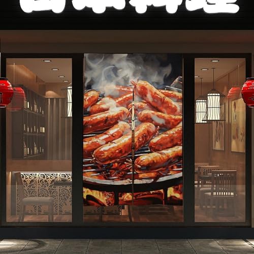 Sausage on Fire Door Curtain Split 17x57 Inch Partition