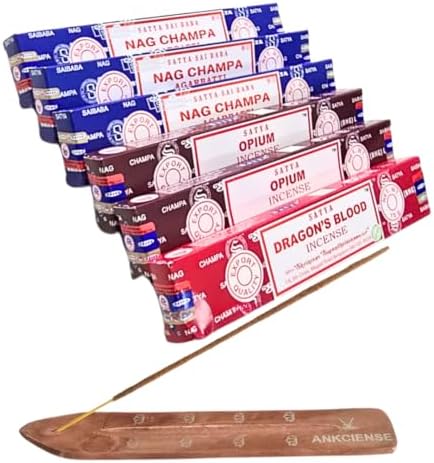 Satya Incense Holder with 3 Fragrance Variety Pack of 90 Sticks